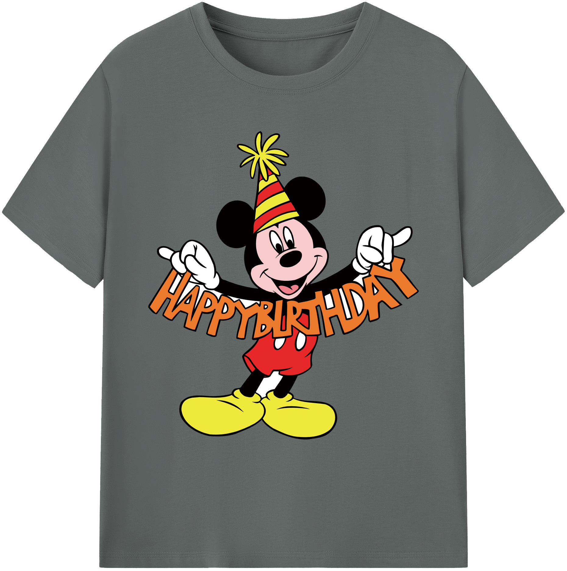 ミッキーマウス Mickey Mouse 綿100％ メンズ半袖Tシャツ｜肌触りやわらか＆通気性